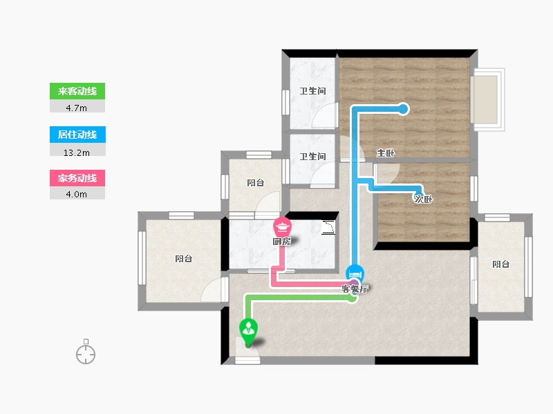 广西壮族自治区-南宁市-当代锦园ΜΟΜΛ-72.52-户型库-动静线