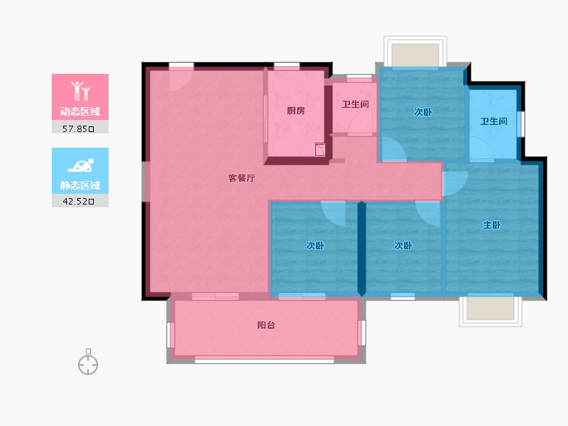 广西壮族自治区-南宁市-当代锦园ΜΟΜΛ-90.34-户型库-动静分区