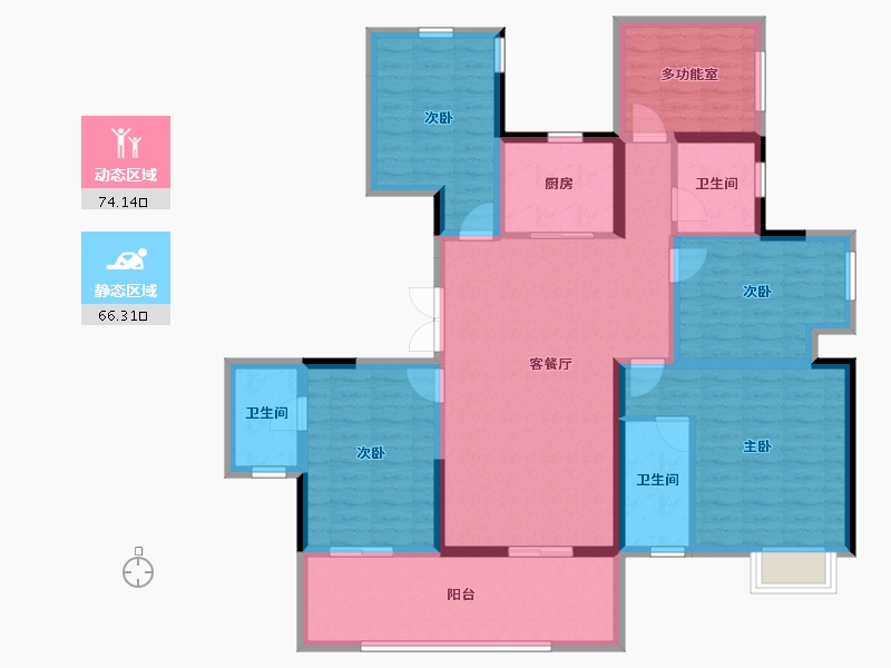 广西壮族自治区-南宁市-彰泰红-125.50-户型库-动静分区