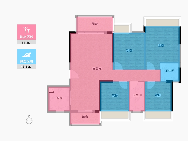 广东省-清远市-连州华府壹号-91.35-户型库-动静分区