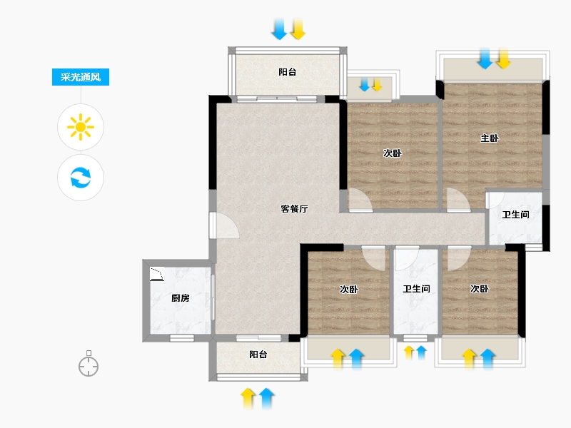 广东省-清远市-连州华府壹号-91.35-户型库-采光通风