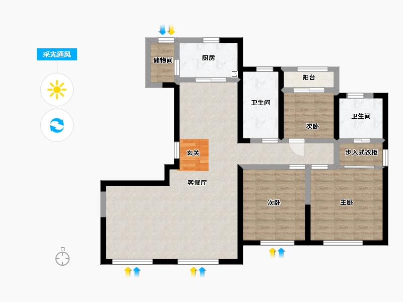 天津-天津市-泰丰七号-95.27-户型库-采光通风