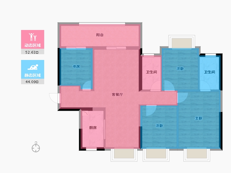 广西壮族自治区-南宁市-阳光城大唐世家-86.24-户型库-动静分区