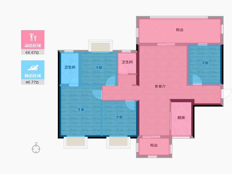 广西壮族自治区-南宁市-当代锦园ΜΟΜΛ-100.77-户型库-动静分区