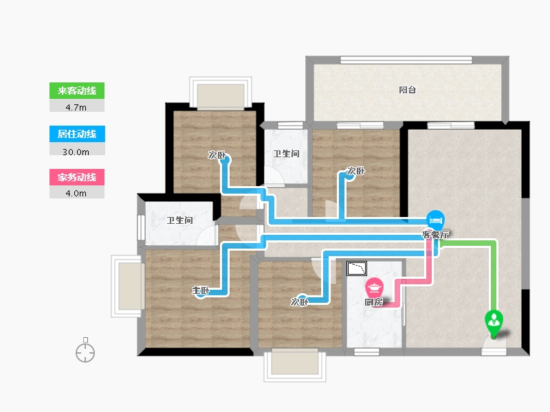 广西壮族自治区-南宁市-当代锦园ΜΟΜΛ-90.98-户型库-动静线