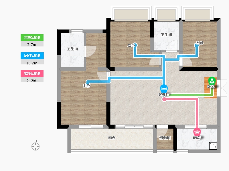 四川省-成都市-鑫悦天地・彭州万达广场-85.12-户型库-动静线