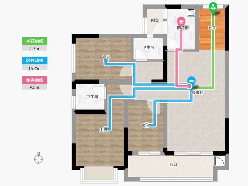 四川省-成都市-鑫悦天地・彭州万达广场-77.72-户型库-动静线