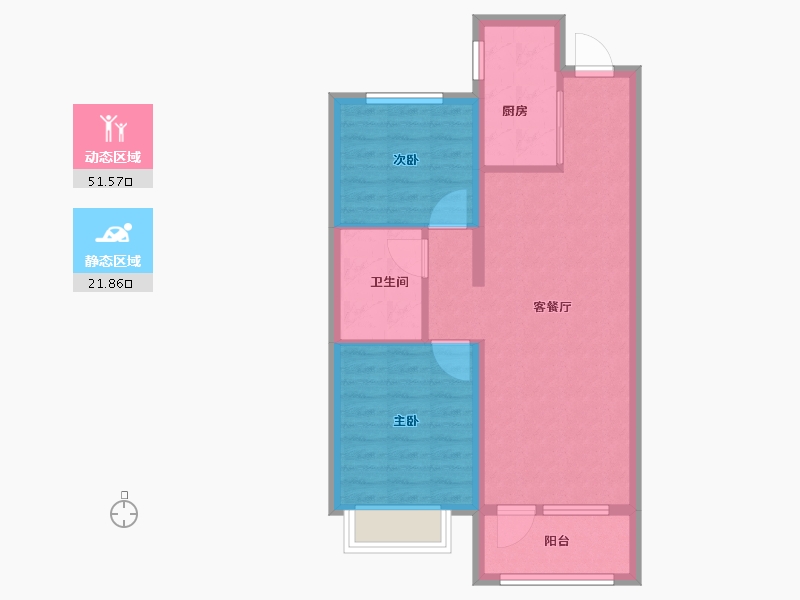 山东省-烟台市-中海锦城-65.60-户型库-动静分区