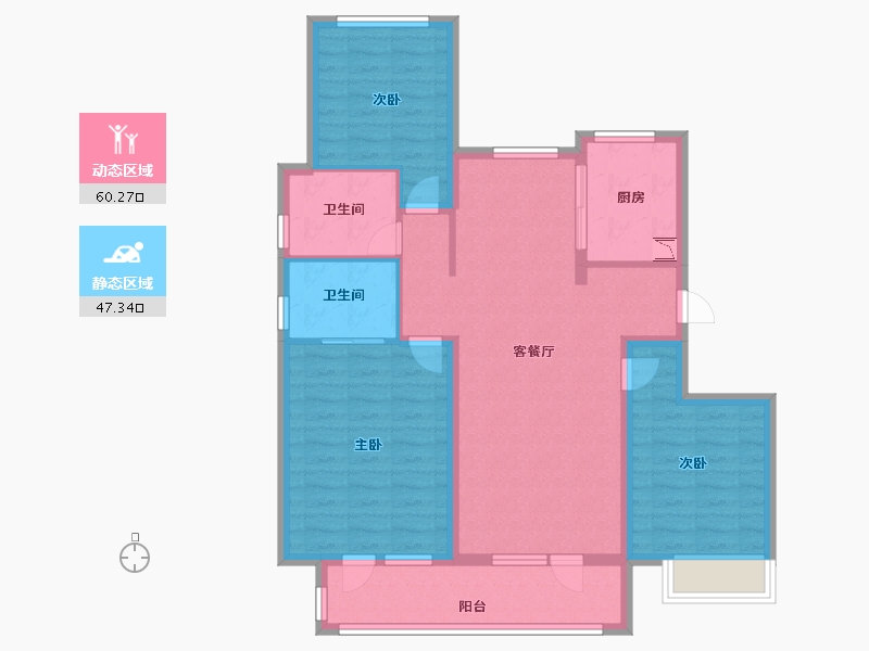 山东省-烟台市-中海锦城-96.00-户型库-动静分区