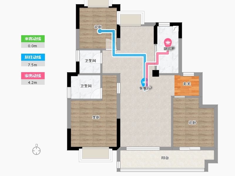 江西省-南昌市-绿滋肴绿梦・首府-86.40-户型库-动静线