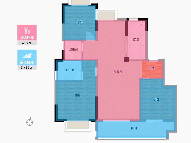 江西省-南昌市-绿滋肴绿梦・首府-86.40-户型库-动静分区