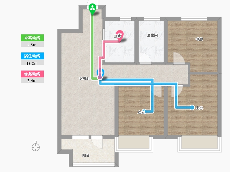 山东省-烟台市-天泰学府壹号-71.20-户型库-动静线