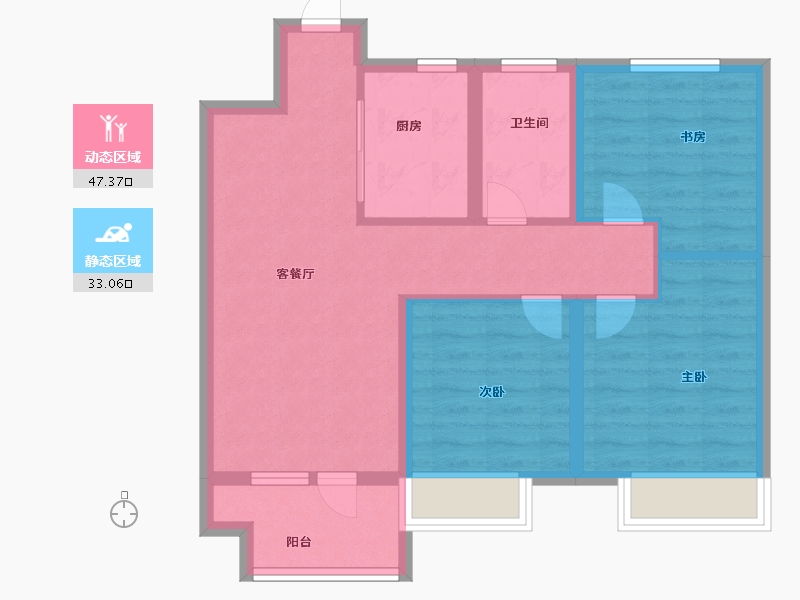 山东省-烟台市-天泰学府壹号-71.20-户型库-动静分区