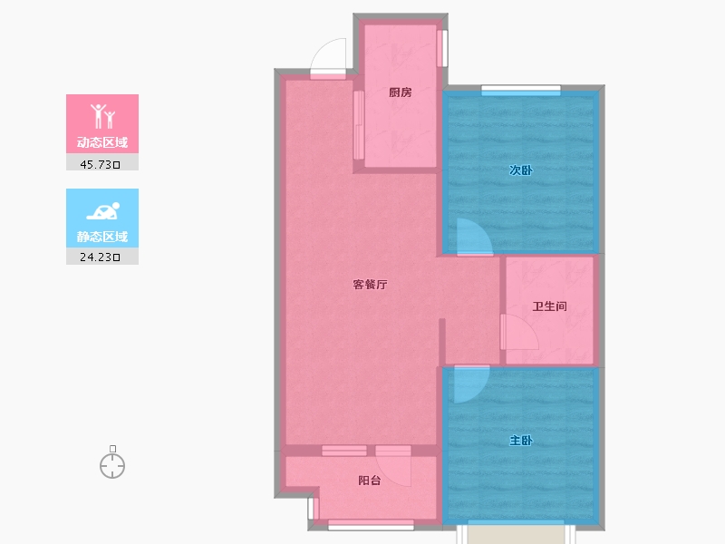 山东省-烟台市-天泰学府壹号-62.40-户型库-动静分区