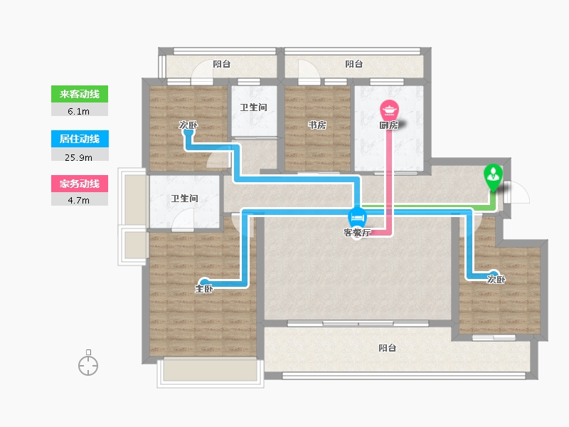 山东省-烟台市-万科翡翠长安-120.00-户型库-动静线