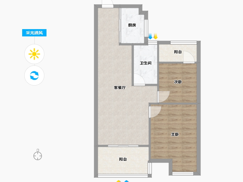 浙江省-湖州市-久立湖东府-64.91-户型库-采光通风