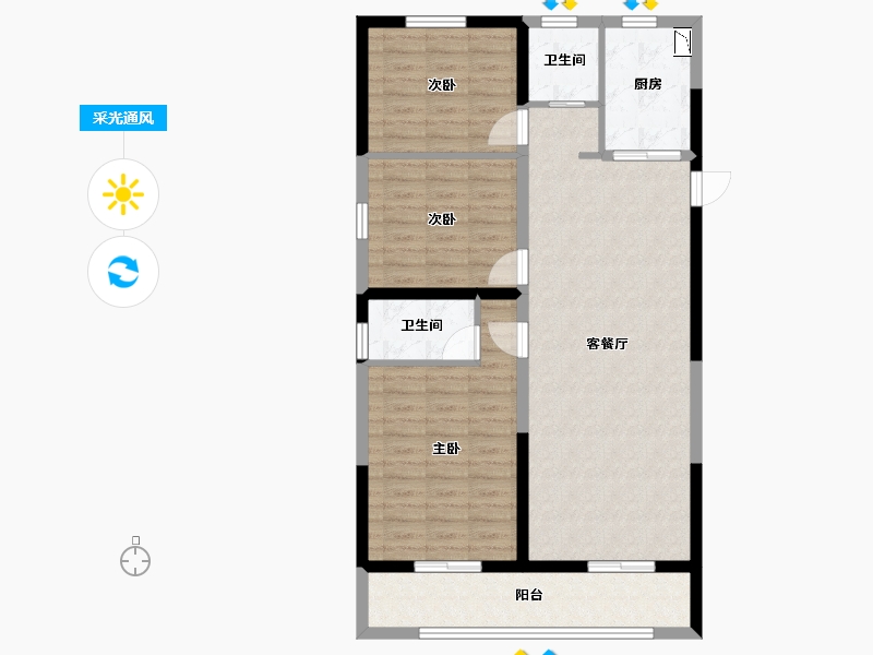 山西省-长治市-襄垣碧桂园-92.15-户型库-采光通风