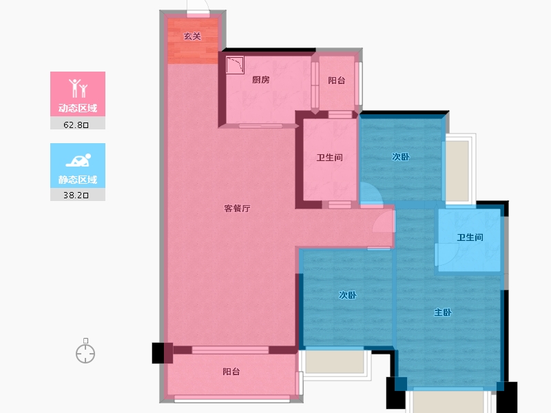 广东省-湛江市-吴川奥园冠军城-89.60-户型库-动静分区