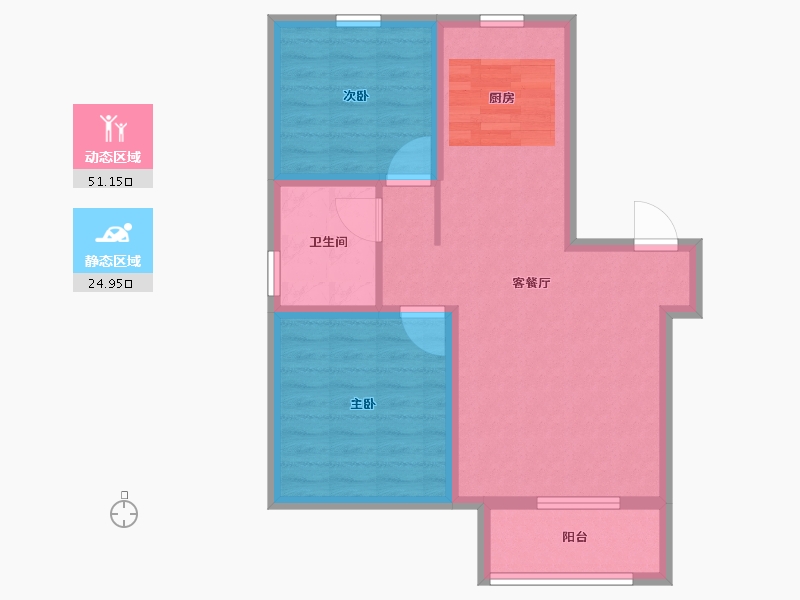 河北省-沧州市-合嘉 ・ 金域华城-68.00-户型库-动静分区