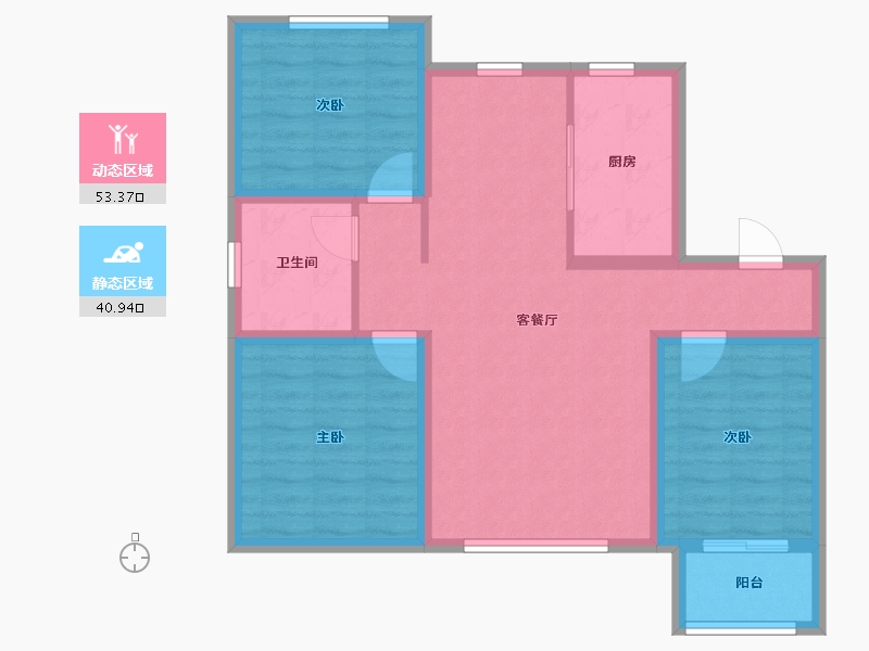 河北省-沧州市-合嘉 ・ 金域华城-84.00-户型库-动静分区