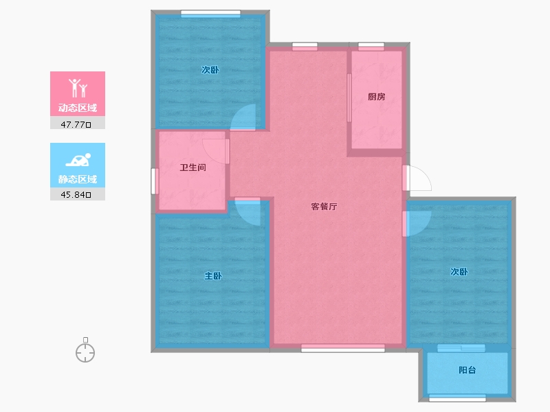 河北省-沧州市-合嘉 ・ 金域华城-84.00-户型库-动静分区