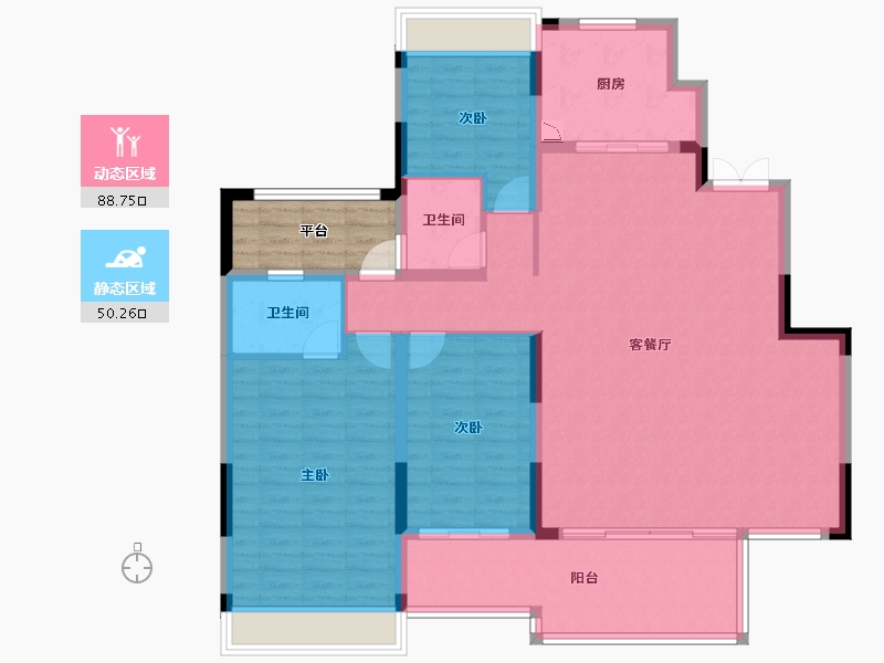 贵州省-遵义市-中国铁建・西派府-132.76-户型库-动静分区