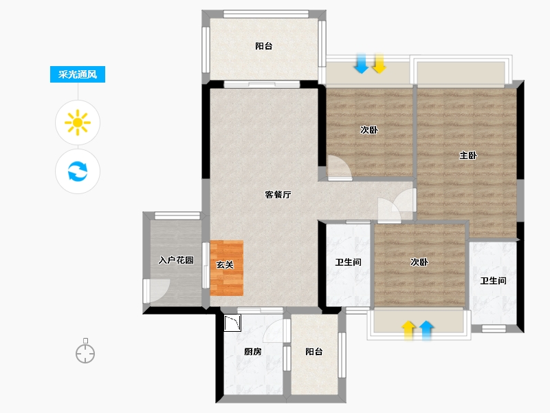 广东省-湛江市-假日名苑-92.62-户型库-采光通风