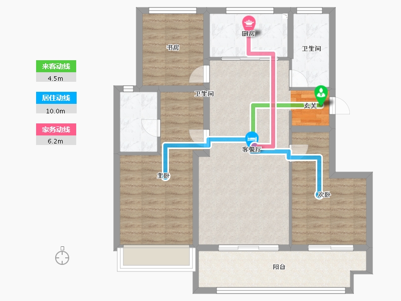 江苏省-扬州市-万科四季都会-87.24-户型库-动静线