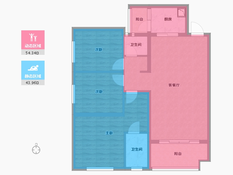 四川省-自贡市-远达·御景-87.83-户型库-动静分区