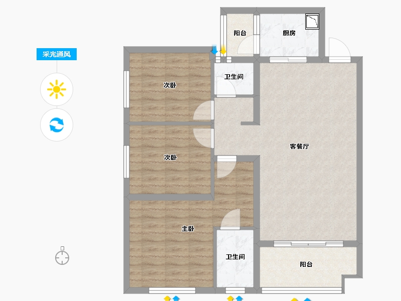 四川省-自贡市-远达·御景-87.83-户型库-采光通风