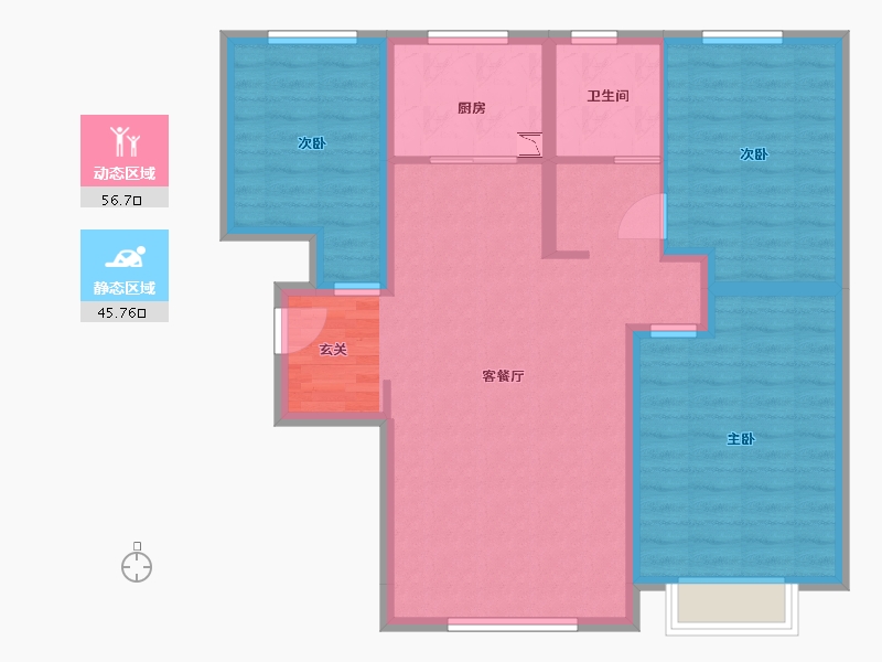 甘肃省-兰州市-天庆国际新城四期-92.00-户型库-动静分区