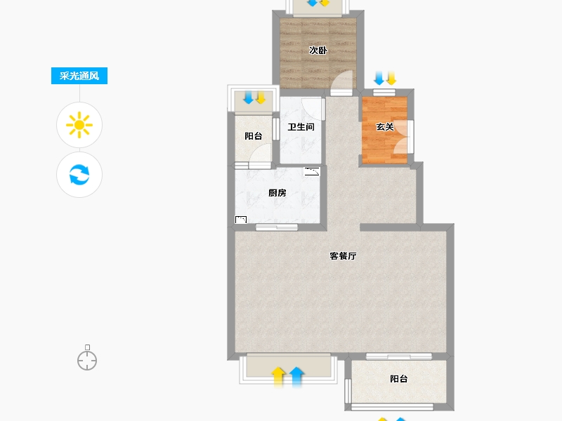 四川省-成都市-保利珑堂里院-72.45-户型库-采光通风