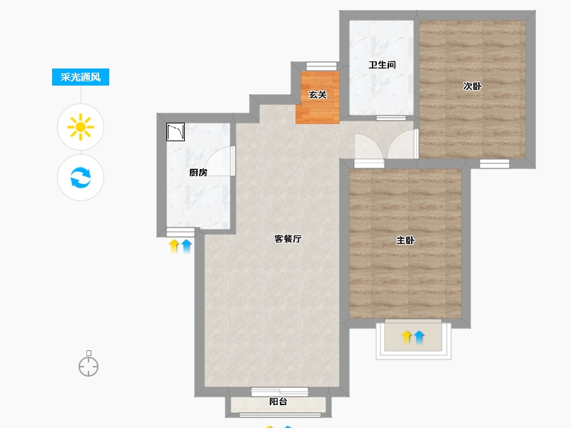 甘肃省-兰州市-天庆国际新城四期-59.31-户型库-采光通风