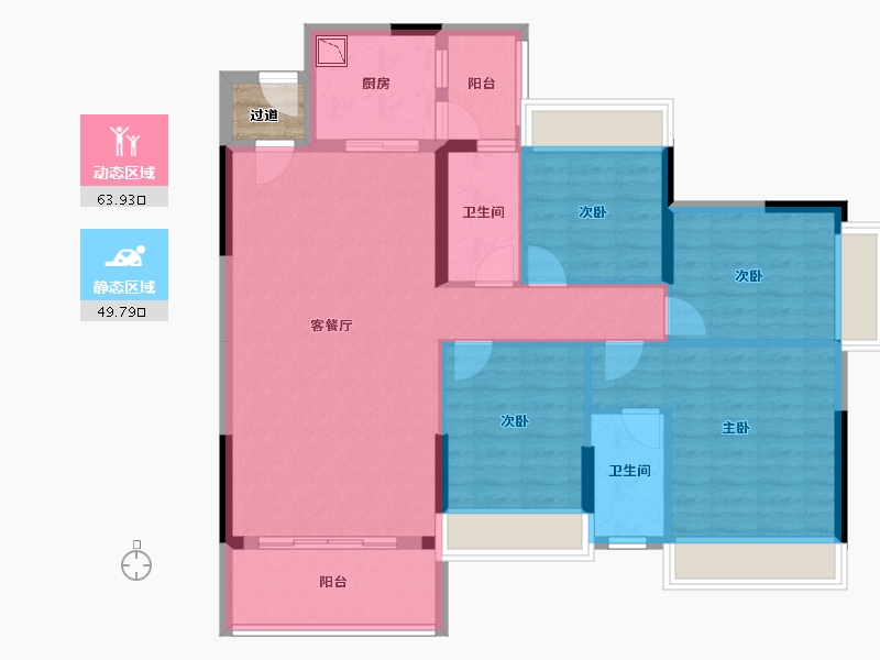 广东省-清远市-时代倾城-104.09-户型库-动静分区