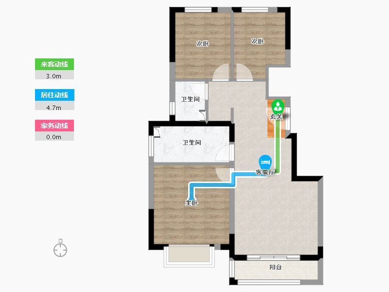 天津-天津市-城投华润理想之城-71.00-户型库-动静线