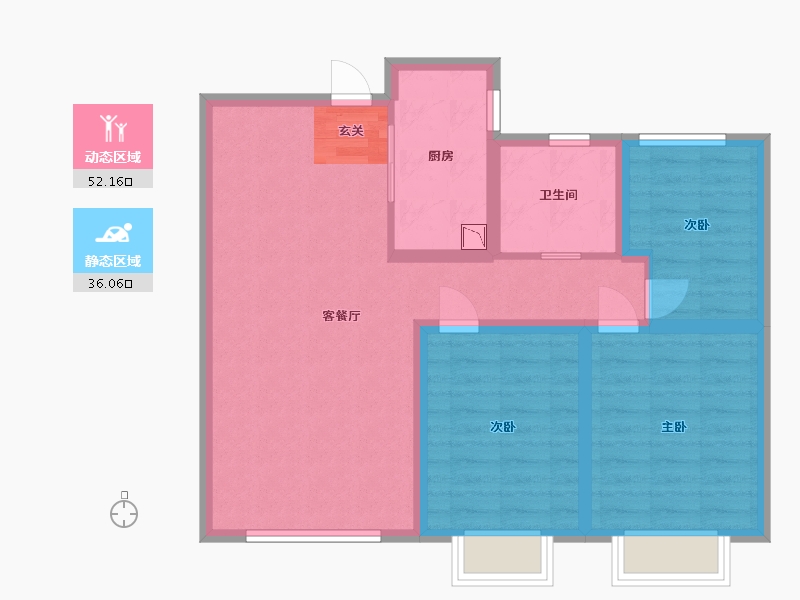 甘肃省-兰州市-天庆国际新城四期-78.41-户型库-动静分区