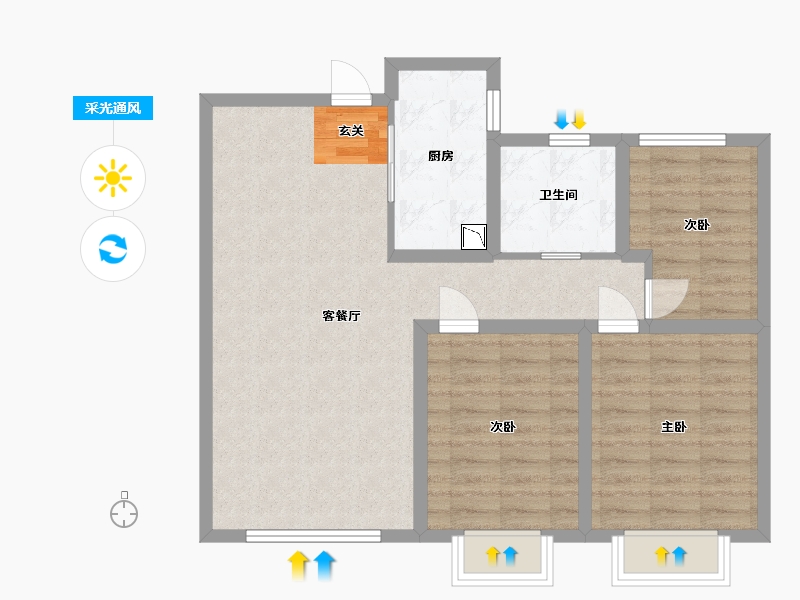 甘肃省-兰州市-天庆国际新城四期-78.41-户型库-采光通风