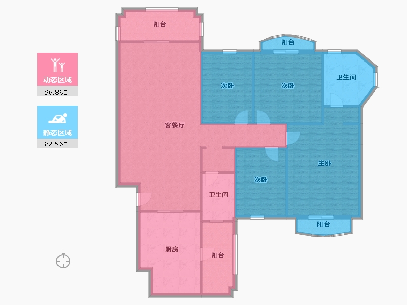 安徽省-合肥市-新加坡花园城-166.27-户型库-动静分区