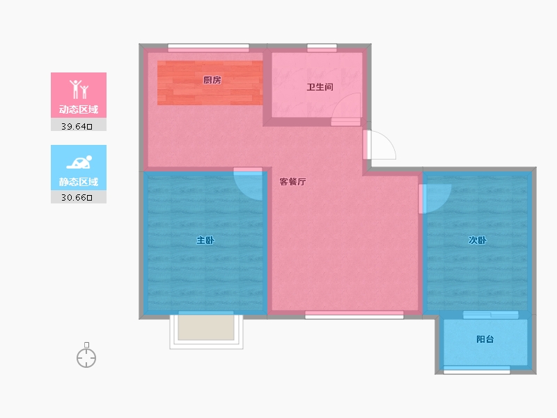 河北省-沧州市-合嘉 ・ 金域华城-62.40-户型库-动静分区