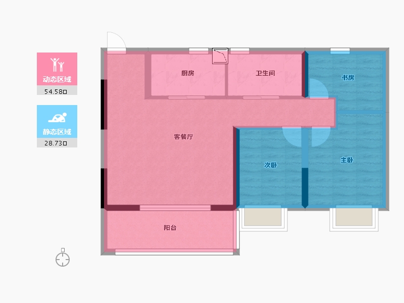 广西壮族自治区-梧州市-绿地梧州城际空间站-74.41-户型库-动静分区