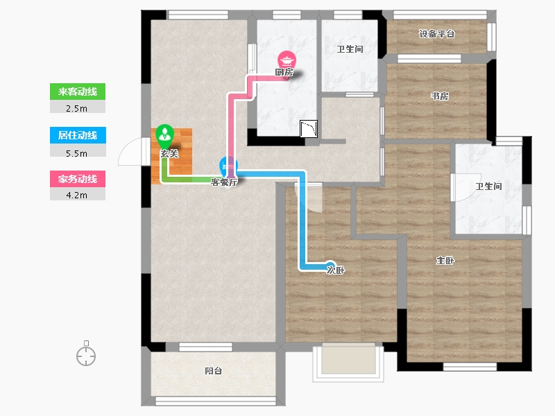 浙江省-绍兴市-宝龙金科杭越府-84.80-户型库-动静线