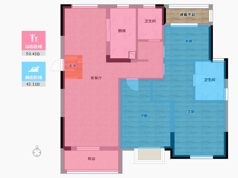 浙江省-绍兴市-宝龙金科杭越府-84.80-户型库-动静分区