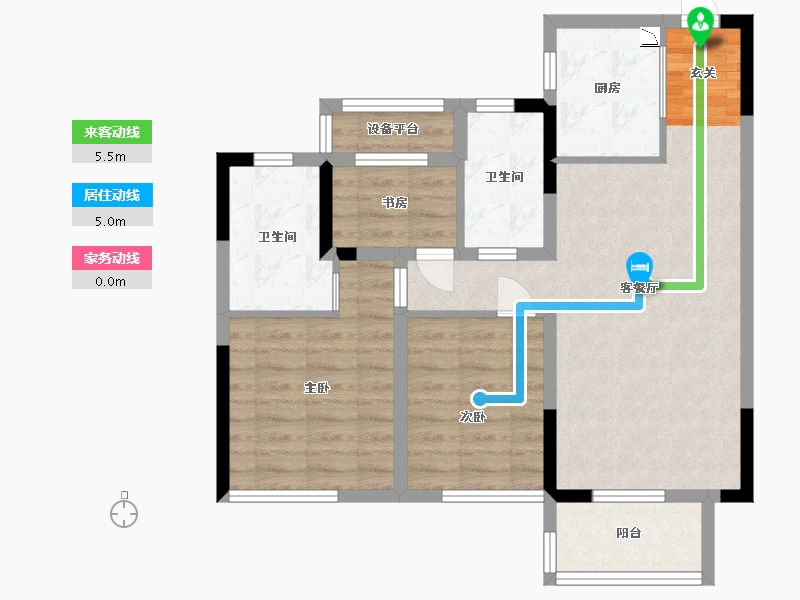 浙江省-绍兴市-宝龙金科杭越府-70.40-户型库-动静线