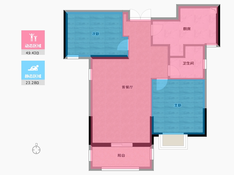 河南省-郑州市-清华大溪地-65.00-户型库-动静分区