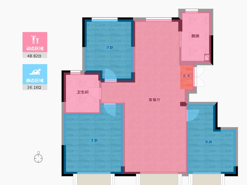 天津-天津市-中建玖棠府-76.00-户型库-动静分区