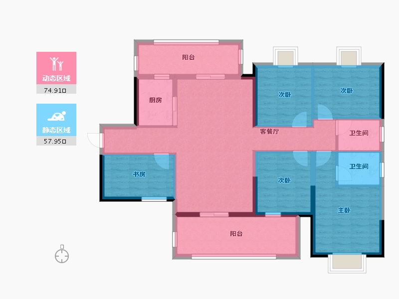 广西壮族自治区-南宁市-江宇梦想小镇花海城-119.08-户型库-动静分区