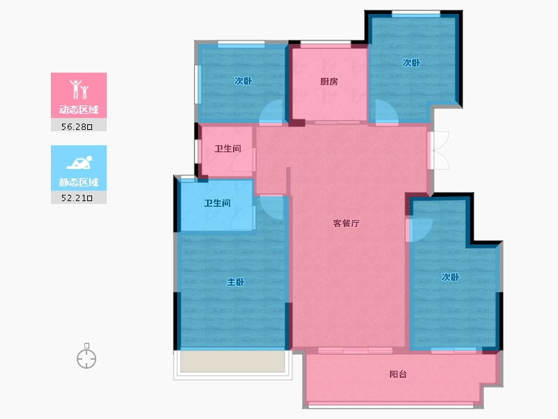 四川省-南充市-中梁壹号院-97.53-户型库-动静分区