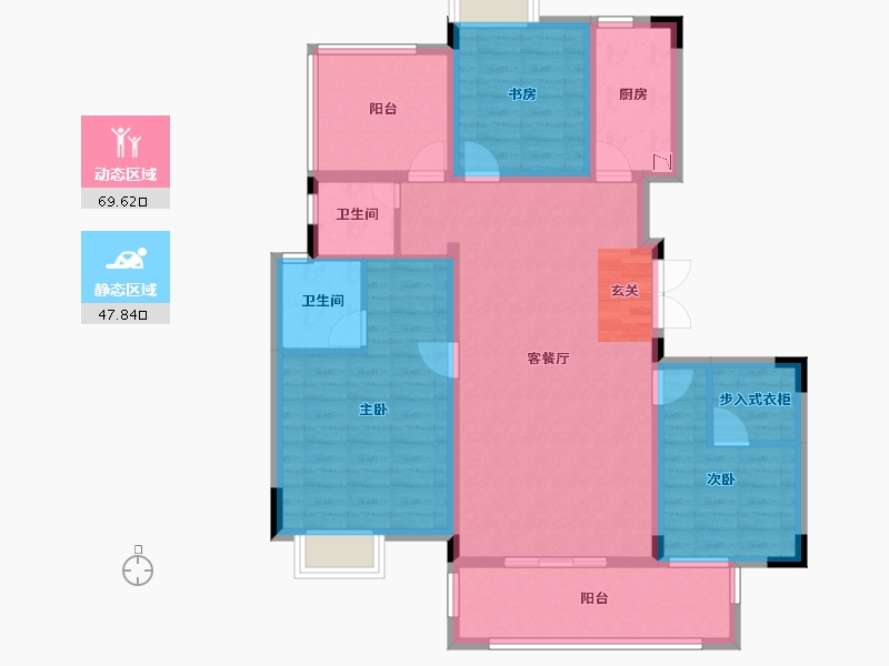 湖北省-武汉市-金色港湾君临水岸-104.84-户型库-动静分区