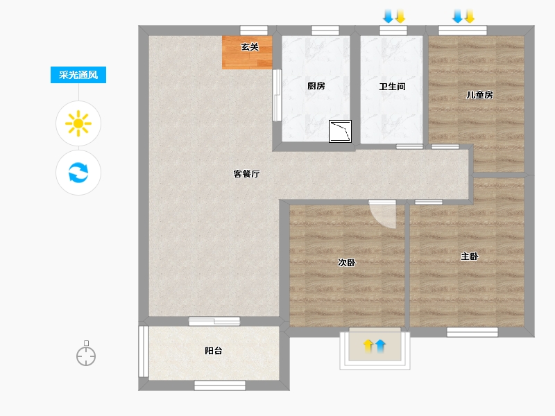 江西省-南昌市-美的新力公园天下-71.20-户型库-采光通风