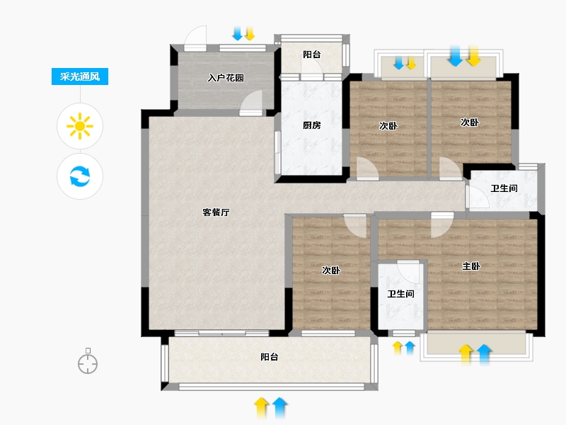 广西壮族自治区-南宁市-龙光天曜-124.13-户型库-采光通风